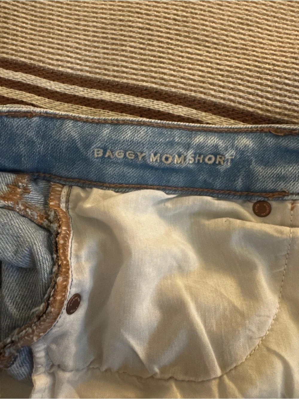 AE Denim Baggy Mom Short in light acid wash